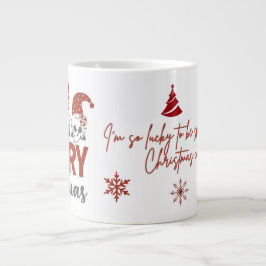 Caneca De Café Grande Cute Gnome Merry Christmas Coffee Mug