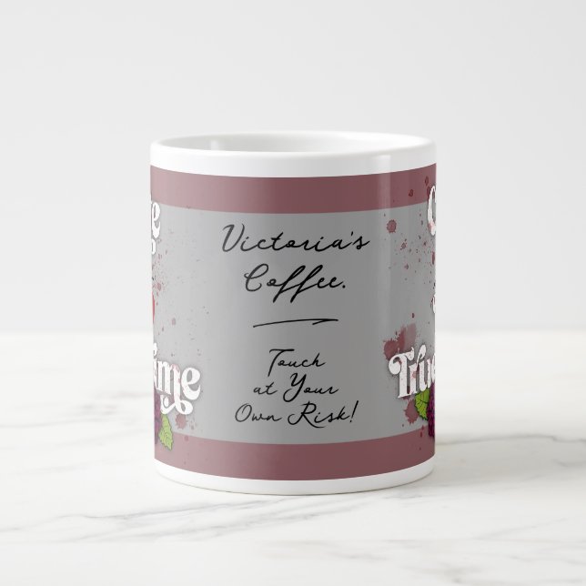 Caneca De Café Grande Cute & I ❤️ True Crime.–Personalized Name (Frente)
