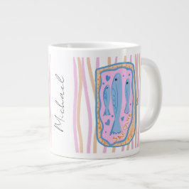 Caneca De Café Grande Cute Sardine Art