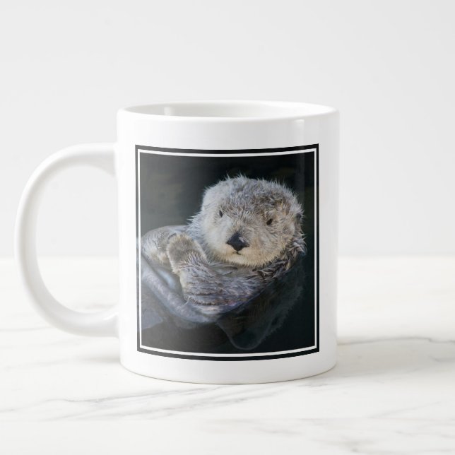 Caneca De Café Grande Cutest Baby Animals | Sea Otter Floating (Esquerda)
