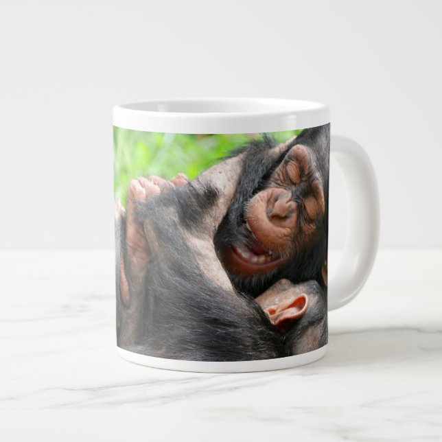 Caneca De Café Grande Cutest Baby Animals | Two Young Chimpanzees (Frente Esquerda)