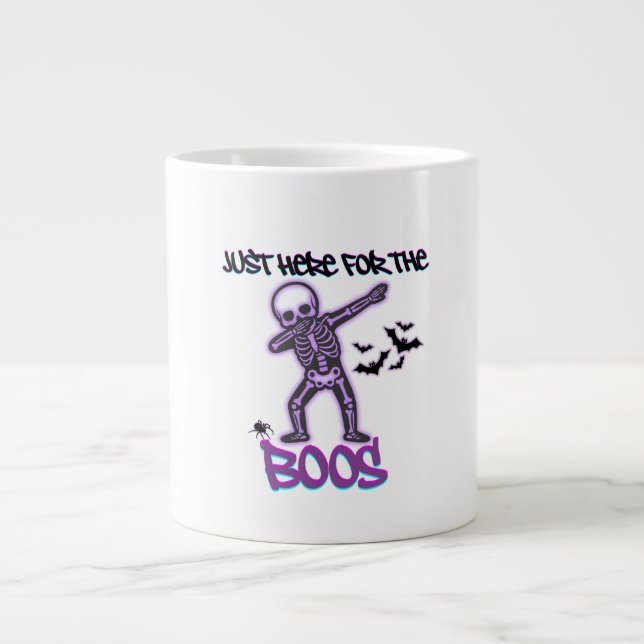 Caneca De Café Grande Dabbing Skeleton - Só aqui para os Boos (Frente)
