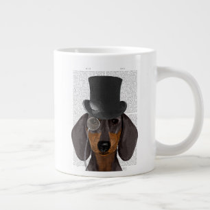 Caneca De Café Grande Dachshund, Chapéu Formal e Chapéu