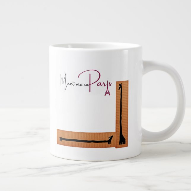 Caneca De Café Grande Dachshund E Giraffe (Direita)