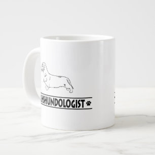 Caneca De Café Grande Dachshund Humorístico de Pelo Duro