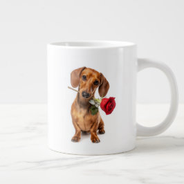 Caneca De Café Grande Dachshund Love
