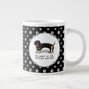 Caneca De Café Grande Dachshund (S preto e bronzeado) roxo mimado