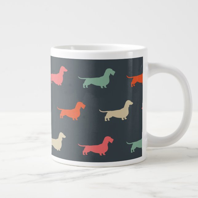 Caneca De Café Grande Dachshund Silhouettes Wiener Dog Lover's (Direita)