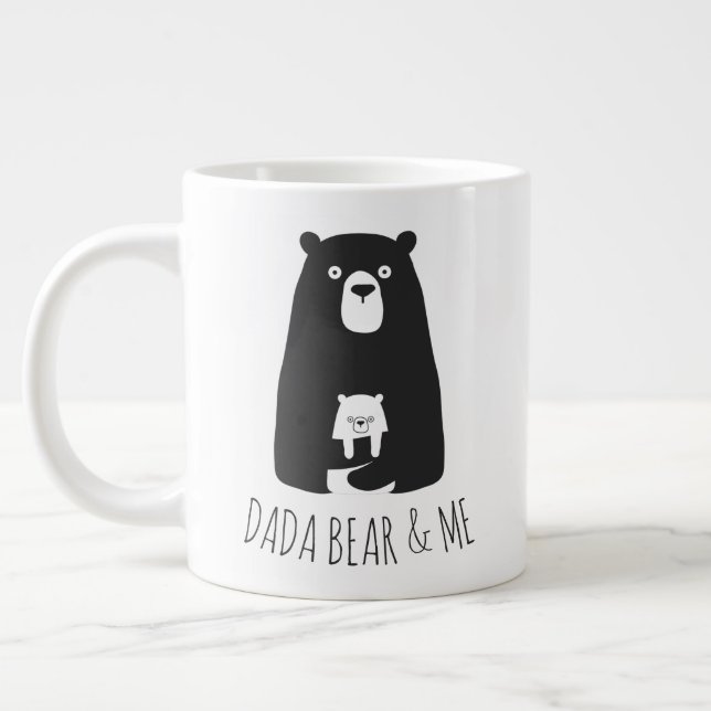 Caneca De Café Grande DADA BEAR & ME | Filhos Pais Filha Filho Dada Bear (Esquerda)