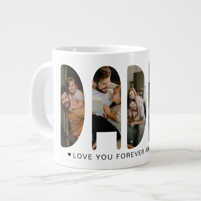 Caneca De Café Grande DADDY Photo Letters (Frente Esquerda)