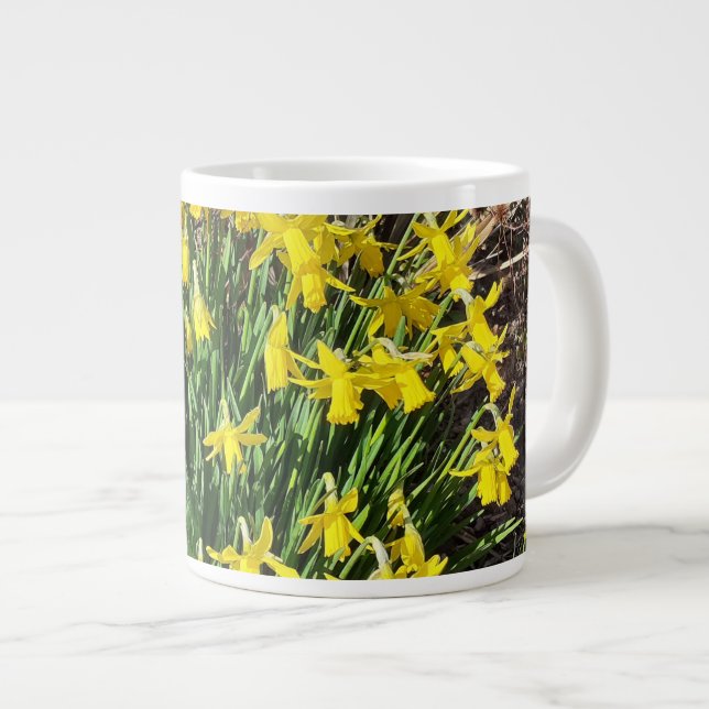 Caneca De Café Grande Daffodilos Amarelos primavera (Frente Esquerda)