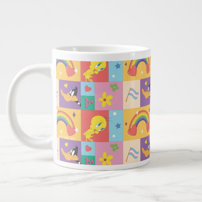Caneca De Café Grande DAFFY DUCK™ & TWEETY™ - Padrão Orgulho (Esquerda)