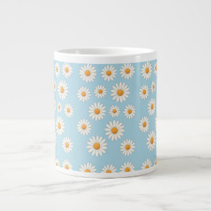 Caneca De Café Grande Daisy Floral Mug - Flor Feliz Café