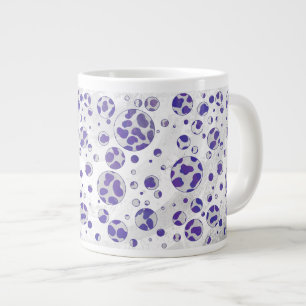 Caneca De Café Grande Dalmaciana Purple e Bolinhas Branca