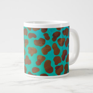 Caneca De Café Grande Dalmaciano Brown e Teal Impressão