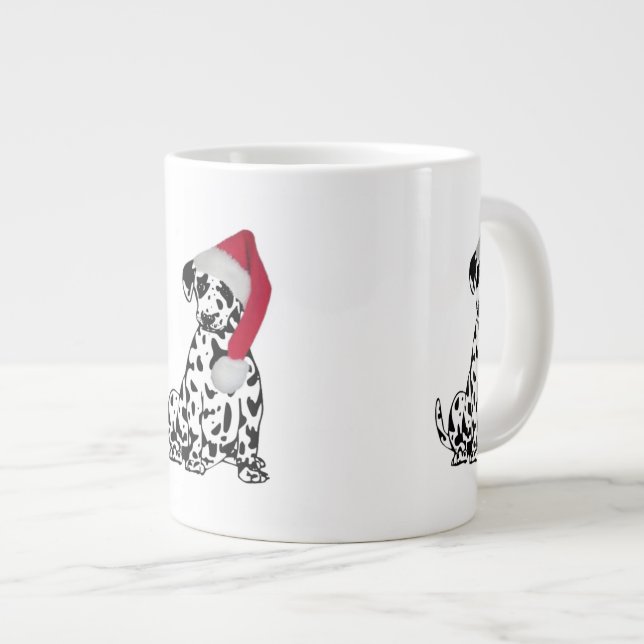 Caneca De Café Grande Dalmaciano de Natal (Frente Esquerda)