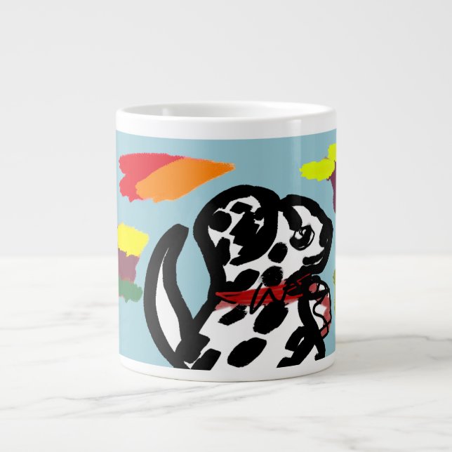 Caneca De Café Grande Dalmaciano no outono (Frente)