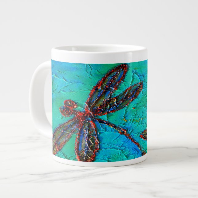 Caneca De Café Grande Dança de Dragonfly (Frente Esquerda)
