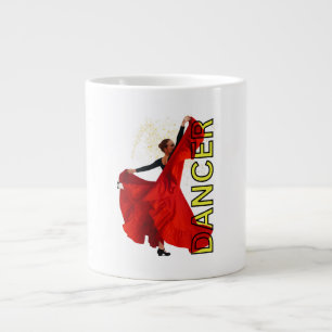 Caneca De Café Grande Dança de vestido vermelho-iônico feminino