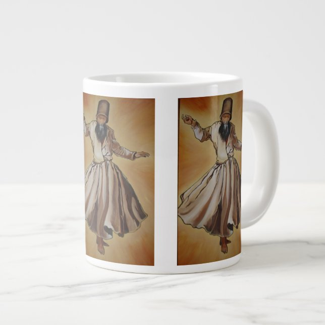 Caneca De Café Grande Dançando Dervish Ottoman Dynastia Art (Frente Esquerda)