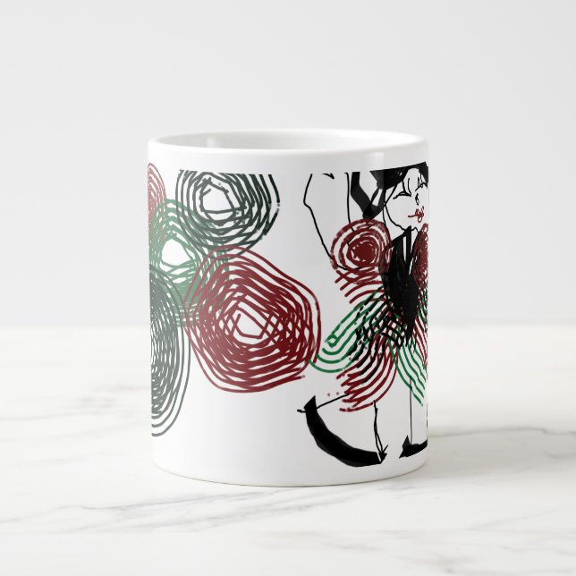 Caneca De Café Grande Dançar em menta (Frente)