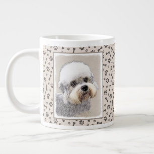 Caneca De Café Grande Dandie Dinmont Terrier pintando arte canina origin