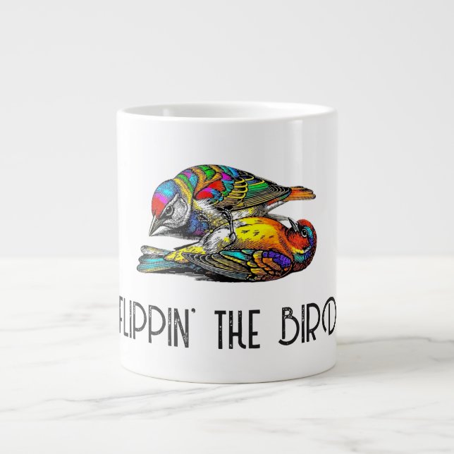 CANECA DE CAFÉ GRANDE DANDO O DEDO MÉDIO (Frente)