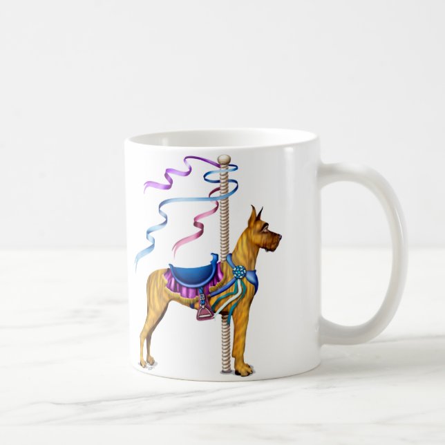 Caneca De Café Grande Dane Brindle Carousel (Direita)