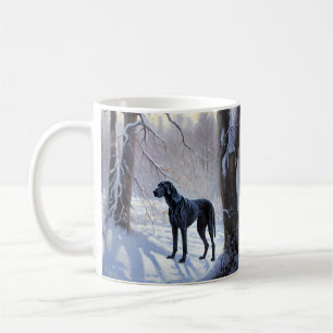 Caneca De Café Grande Dane, deixe nevar o Natal