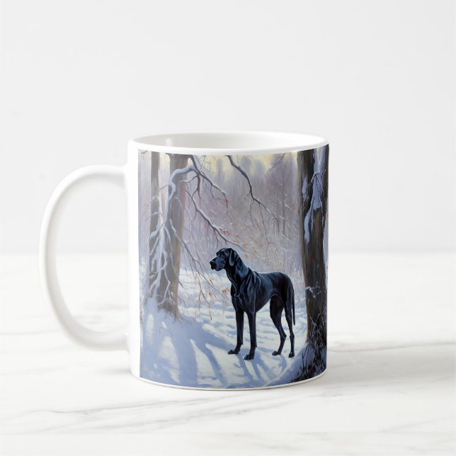 Caneca De Café Grande Dane, deixe nevar o Natal (Esquerda)