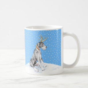 Caneca De Café Grande Dane Reindeer Natal Merle UC