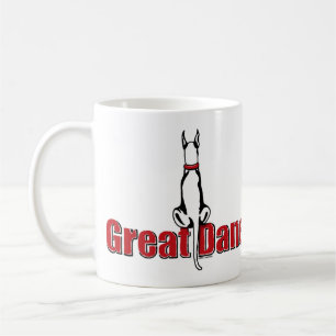 Caneca De Café Grande Dane Sit White