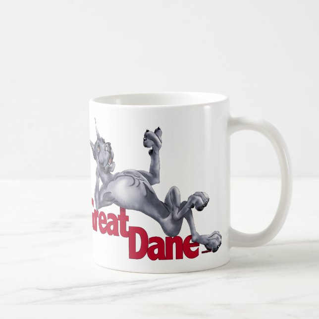Caneca De Café Grande Dane Voltou Azul (Direita)