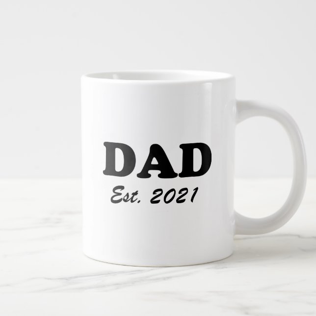 Caneca De Café Grande Data estabelecida personalizada do pai preto branc (Direita)