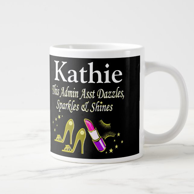 CANECA DE CAFÉ GRANDE DAZZLING ADMIN ASST DOURADO CUSTOMIZADO MUG (Direita)