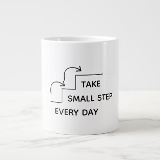 Caneca De Café Grande Dê Pequenos Passos Todos os Dias – Motivação Minim