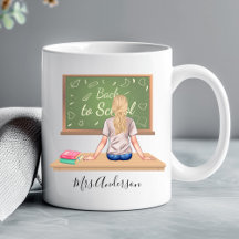 De volta à escola Chalkboard Teacher Mug Blona