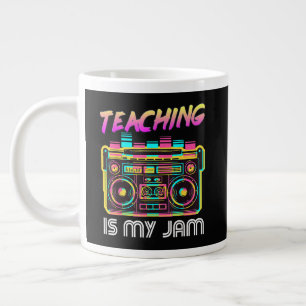 Caneca De Café Grande De Volta à Escola Retro Ensino é Minha Paixão 80s