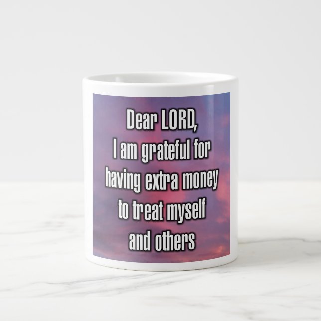 Caneca De Café Grande Dear LORD, I am grateful for having... Mug (Frente)