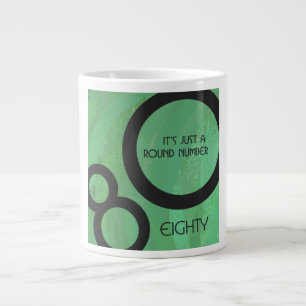 Caneca De Café Grande Década Verde Aniversário de 80 anos