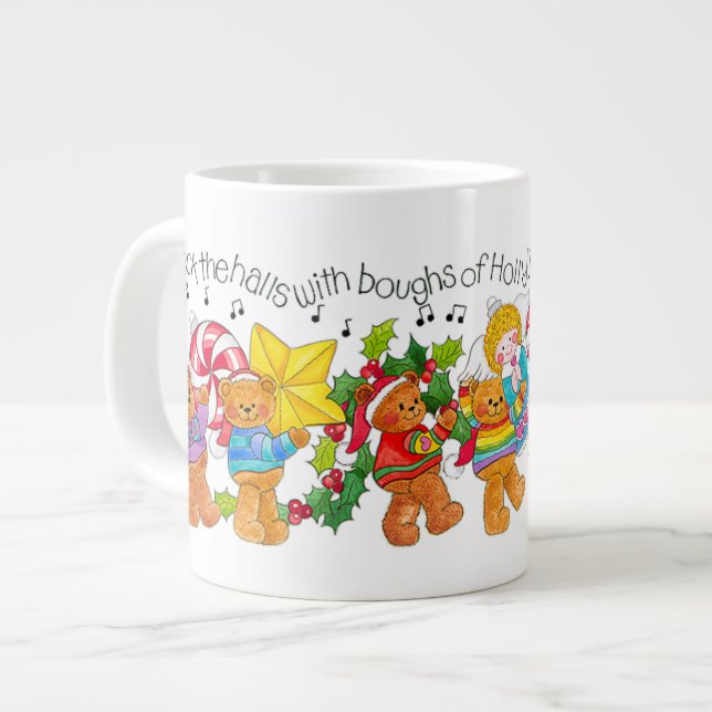 Caneca De Café Grande Deck The Halls (Frente Esquerda)