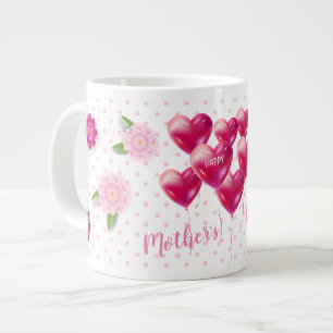 Caneca De Café Grande Decoração da Ornamento Floral do Dia de as mães