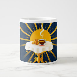 Caneca De Café Grande Decoração de Café au Lait Francês Vintage