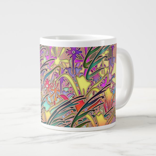 Caneca De Café Grande Decoração do Jardim Flor Exótico (Frente Esquerda)
