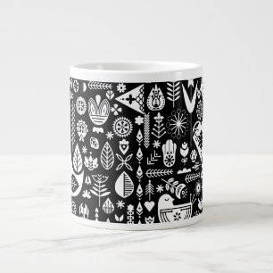 Caneca De Café Grande Decorações Nórdicas de Natal Escandinavo