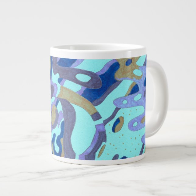 Caneca De Café Grande "Deep is the Ocean" Original Abstrato (Frente Esquerda)