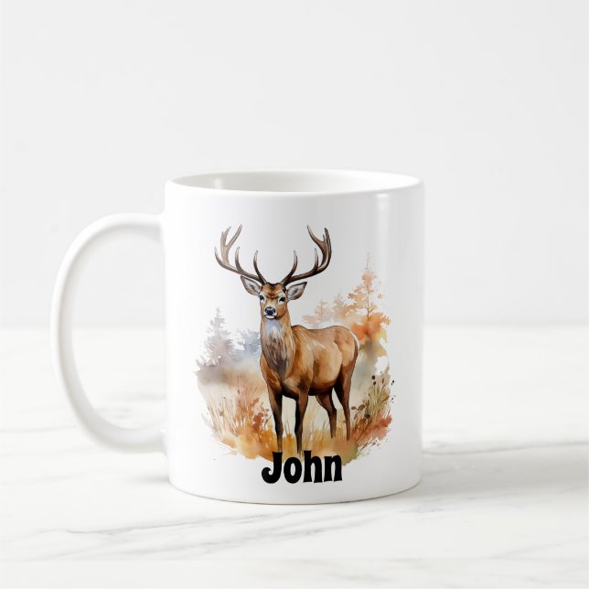 Caneca De Café Grande Deer Mug Personalizado (Esquerda)