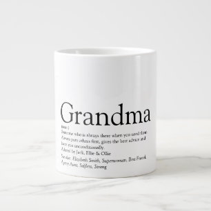 Caneca De Café Grande Definição da vovó, vovó e vovó de diversão b
