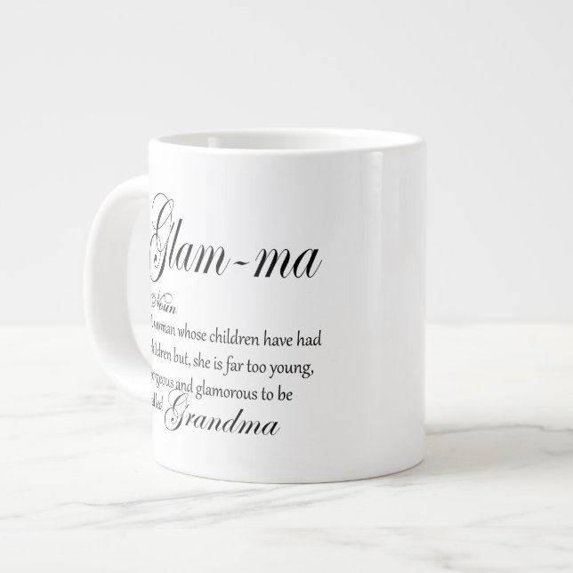 Caneca De Café Grande Definição de avó do GLAM MÃE (Frente Esquerda)