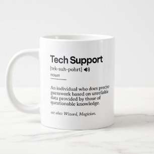 Caneca De Café Grande Definição de suporte técnico engraçado   Escritóri